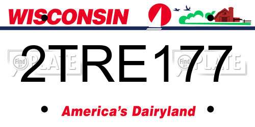 2TRE177 Wisconsin License Plate