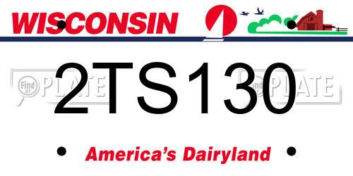 2TS130 Wisconsin License Plate