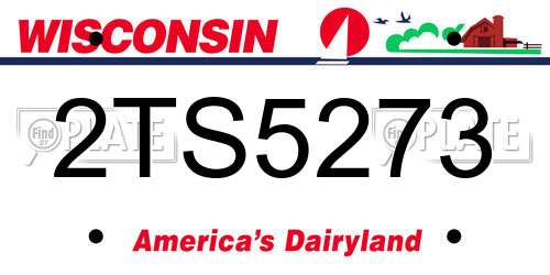 2TS5273 Wisconsin License Plate