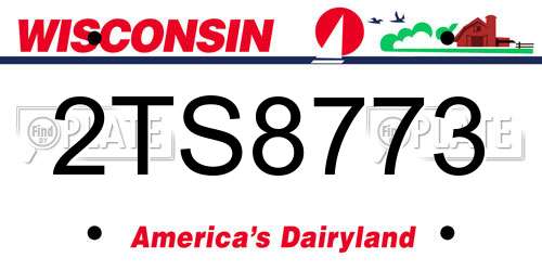 2TS8773 Wisconsin License Plate