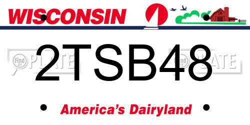 2TSB48 Wisconsin License Plate