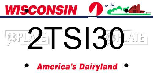 2TSI30 Wisconsin License Plate