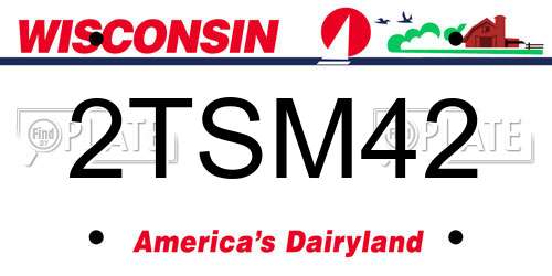 2TSM42 Wisconsin License Plate