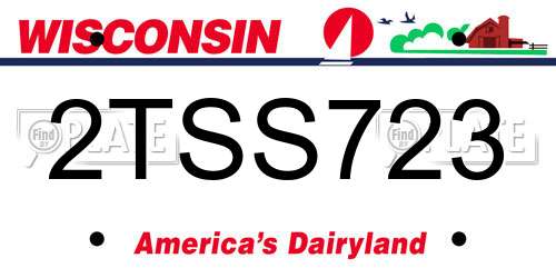 2TSS723 Wisconsin License Plate