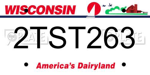 2TST263 Wisconsin License Plate