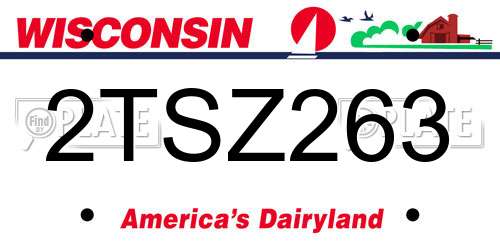 2TSZ263 Wisconsin License Plate
