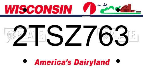 2TSZ763 Wisconsin License Plate