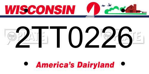 2TT0226 Wisconsin License Plate