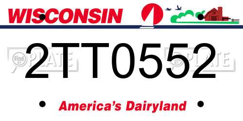 2TT0552 Wisconsin License Plate