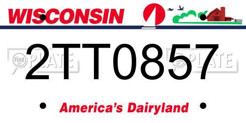 2TT0857 Wisconsin License Plate