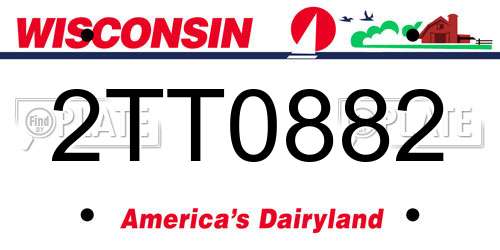 2TT0882 Wisconsin License Plate
