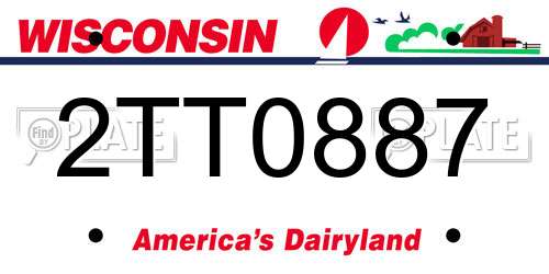 2TT0887 Wisconsin License Plate
