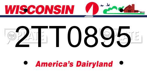 2TT0895 Wisconsin License Plate