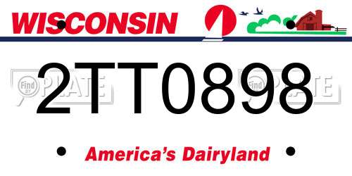 2TT0898 Wisconsin License Plate