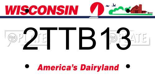 2TTB13 Wisconsin License Plate