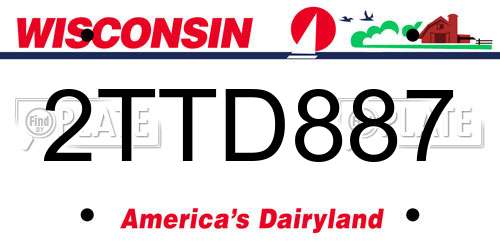 2TTD887 Wisconsin License Plate