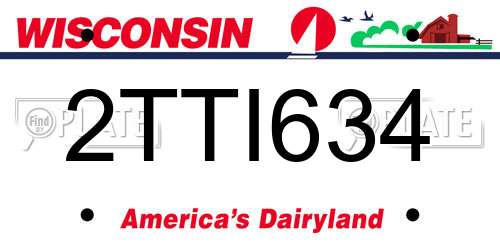 2TTI634 Wisconsin License Plate