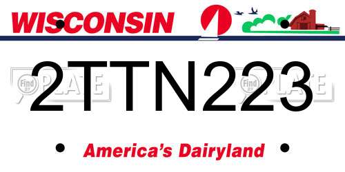 2TTN223 Wisconsin License Plate
