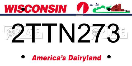 2TTN273 Wisconsin License Plate