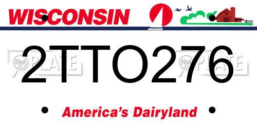 2TTO276 Wisconsin License Plate