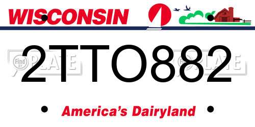 2TTO882 Wisconsin License Plate
