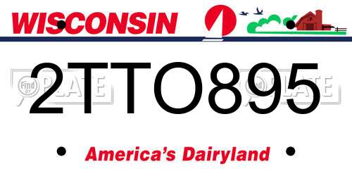 2TTO895 Wisconsin License Plate