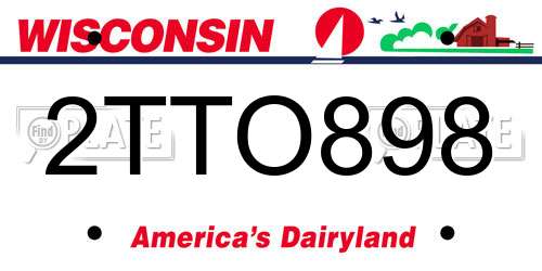 2TTO898 Wisconsin License Plate