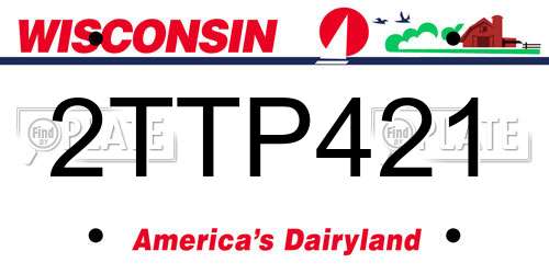 2TTP421 Wisconsin License Plate