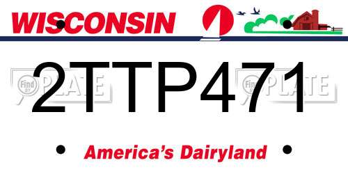2TTP471 Wisconsin License Plate