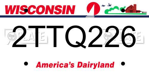 2TTQ226 Wisconsin License Plate