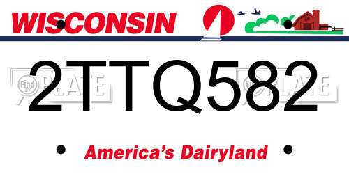 2TTQ582 Wisconsin License Plate