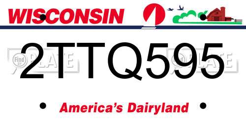 2TTQ595 Wisconsin License Plate