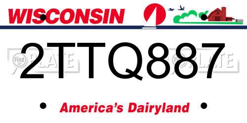 2TTQ887 Wisconsin License Plate