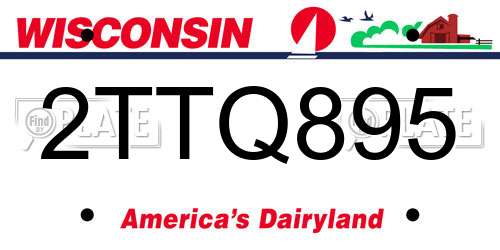 2TTQ895 Wisconsin License Plate