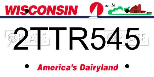 2TTR545 Wisconsin License Plate
