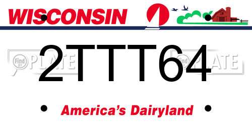 2TTT64 Wisconsin License Plate
