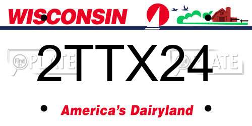 2TTX24 Wisconsin License Plate