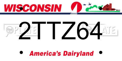 2TTZ64 Wisconsin License Plate