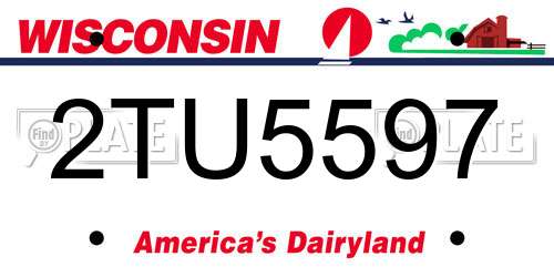 2TU5597 Wisconsin License Plate