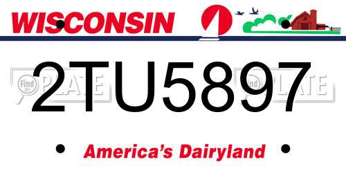 2TU5897 Wisconsin License Plate