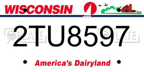 2TU8597 Wisconsin License Plate