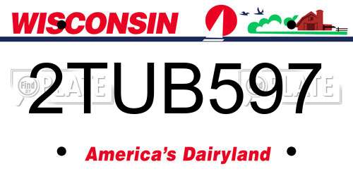 2TUB597 Wisconsin License Plate