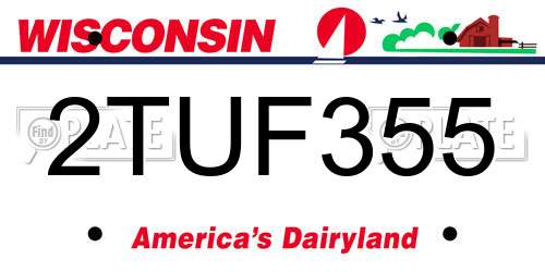 2TUF355 Wisconsin License Plate