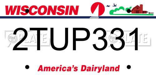 2TUP331 Wisconsin License Plate