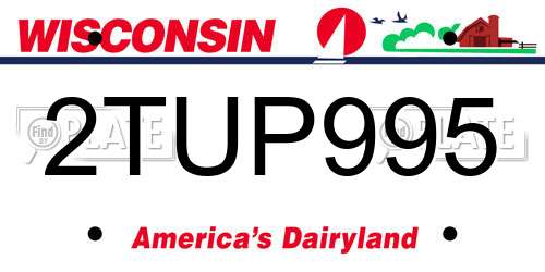 2TUP995 Wisconsin License Plate