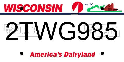 2TWG985 Wisconsin License Plate