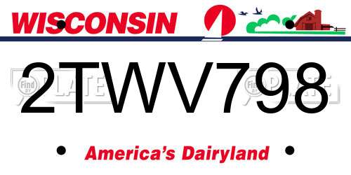 2TWV798 Wisconsin License Plate