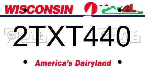 2TXT440 Wisconsin License Plate