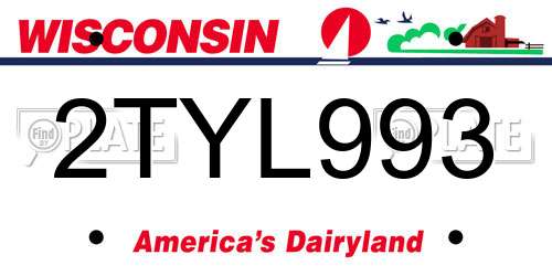 2TYL993 Wisconsin License Plate