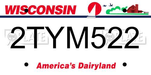 2TYM522 Wisconsin License Plate